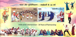 India 2022 NEW *** India- Turmenkistan 30 Years Of Parternership Joint Issue, Dance, Culture MS MNH (**) Inde Indien - Unused Stamps