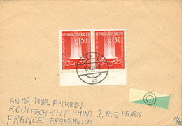 Stamp Timbre Autriche Oesterreich 2 Timbres Oblitérés 1961 Wien Sur Enveloppe - Used Stamps