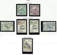 ISLANDE 1959 N°292 à 298 Canard Poisson Aigle - Autres & Non Classés