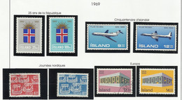 ISLANDE 1969  N° 381 à 386 + PA 32 Et 33 - Autres & Non Classés