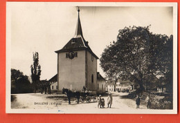 ZMP-19 RARE  Daillens  Attelage ANIME Eglise. Circulé 1932  Perrochet-M. 5575 - Daillens