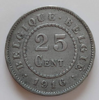 Belgium 1916 - 25 Cent Zink/Duitse Bezetting FR/VL - Albert I - Morin 434 - FDC - 25 Cent