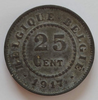 Belgium 1917 - 25 Cent Zink/Duitse Bezetting FR/VL - Albert I - Morin 435 - Pr - 25 Cent