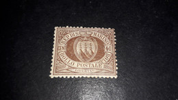 04AL13 SAN MARINO 1892 CIFRA O STEMMA IN NUOVI COLORI 40 CENT. "X" - Unused Stamps