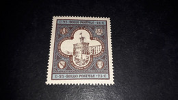 04AL13 SAN MARINO 1894 INAUGURAZIONE DEL PALAZZO DEL GOVERNO 25 CENT. "X" - Unused Stamps