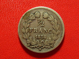 France - 1/2 Franc 1834 W Lille Louis Philippe 5119 - 1/2 Franc