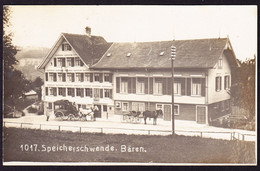 1911 Gelaufene Foto AK: Speicherschwende. Postkutsche Vor Dem Restaurant Bären. Stabstempel SPEICHER - Speicher