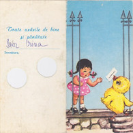 W2236- GIRL, CHICK, TELEGRAMME, ABOUT 1980, ROMANIA - Telégrafos