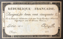 Francia France Assignat De 250 LIVRES 28 SETTEMBRE 1793 7 VENDÉMIAIRE Lotto.3843 - ...-1889 Tijdens De XIXde In Omloop