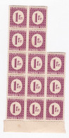 Colonie Française 1945/46 Bloc 13 Timbres Taxe 1 Franc, Neufs - Strafport