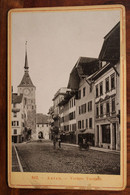 Photo 1880's Aarau Vordere Vorstadt Suisse Kirche Schweiz Photographie Animée ALBUMINÉ S/ CARTON Format Cabinet CDC - Ancianas (antes De 1900)