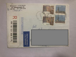 Poland Posted Cover Sent To China With Stamps,building - Lettres & Documents