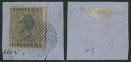 émission 1865 - N°17 Sur Fragment Obl Rurale (muet) 16 Barres Fines. - 1865-1866 Perfil Izquierdo