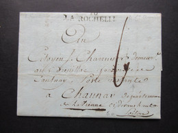 Frankreich Vor 1800 Stempel La Rochelle Faltbrief Mit Inhalt Nach Chaunay Poste Restante Bartaxe / Taxvermerk 6 - 1701-1800: Précurseurs XVIII