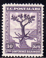 TURCHIA TURKÍA TURKEY 1931 SECOND BALKAN CONFERENCE OLIVE TREE WITH ROOTS EXTENDING TO ALL CAPITALS 30K MH - Ungebraucht