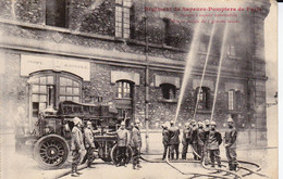 POMPE Á VAPEUR AUTOMOBILE , MISE EN ACTION DE 3 GROSSES LANCES- RÉGIMENT DE SAPEURS POMPIERS DE PARIS - Sapeurs-Pompiers