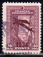 TURCHIA TURKÍA TURKEY 1934 AIR POST MAIL AIRMAL 40k USED USATO OBLITERE' - Poste Aérienne