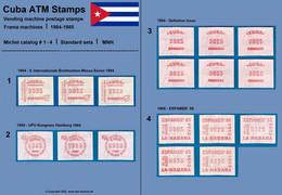 Cuba Kuba ATM Stamps Michel 1-4 / Complete Collection Of All Sets MNH / Frama Etiquetas Automatenmarken - Vignettes D'affranchissement (Frama)