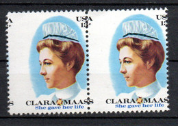 Etat Unis USA Amérique Saddle Stitching USA Stamp N° 1144 Clara Maas Piquage à Cheval 1976 - Plaatfouten En Curiosa