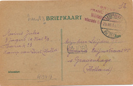 CARTE MILITAIRES ETRANGERS INTERNES CAMP ZEIST GRAVENHAGE CENSURE A106 1918 WWI - Army: Belgium