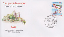 Enveloppe  FDC  1er  Jour    MONACO    Jeux  Olympiques  De  La  Jeunesse   LILLEHAMMER   2016 - Hiver 2016: Lillehammer (JO De La Jeunesse)