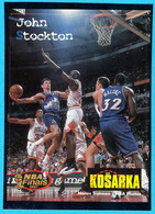 JOHN STOCKTON (NBA Finals 1997) - Croatian Yugoslav Old Basketball Card (sticker) By Muflon * Utah Jazz Basket-ball RR - 1990-1999