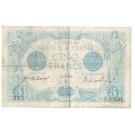 France, 5 Francs, Bleu, 1916, P.106, TB+, Fayette:2.37, KM:70 - 5 F 1912-1917 ''Bleu''