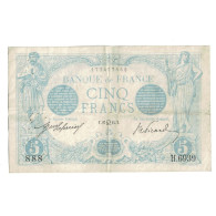France, 5 Francs, Bleu, 1915, H.693, TB+, Fayette:2.29, KM:70 - 5 F 1912-1917 ''Bleu''