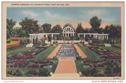 Indiana Fort Wayne Sunken Gardens In Lakeside Park 1959 Curteich - Fort Wayne