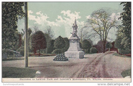 Indiana Fort Wayne Entrance To Lawton Park And Lawton Monument 1916 - Fort Wayne