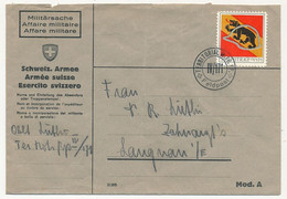 SUISSE -Timbre Pour Soldats (Ours/Casque) Sur 1 CP Et 1 Enveloppe - Cachet Territorial Mitr. KP IV/171 - Documents