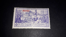 04AL16 POSSEDIMENTI ITALIANI ISOLE EGEO 1930 FERRUCCI SOPRASTAMPA NISIRO CENT. 20 "X" - Egée (Scarpanto)