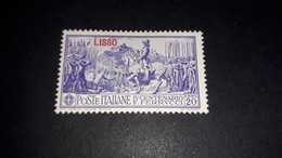 04AL16 POSSEDIMENTI ITALIANI ISOLE EGEO 1930 FERRUCCI SOPRASTAMPA LISSO CENT. 20 "X" - Egée (Scarpanto)