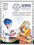 INDIA 2022 COVID 19, Dept Health Research, Indian Council Of Health Research, 1v, ICMR  MNH(**) - Unused Stamps