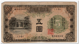 TAIWAN,5 YEN,1934,P.1926,F-VF - Taiwan