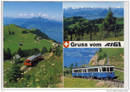 Gruss Vom RIGI, Bahn, Zug, Train, Eisenbahn, Bergbahn - Ausblick Vom Rigi M. Vitznau-, Arth-Rigi-Bahnen - Arth
