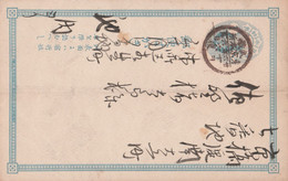 Japan Ganzsache Mit 1 Stempel 1876 1 SN Blau - Covers & Documents