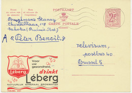 BELGIEN REKLAME-GA 1966, 2051 LÉBERG Mineralwasser 2 F Werbe-GA Advertising SCHOTEN - Altri & Non Classificati
