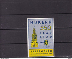 NEDERLAND Cinderella 1963 Nijkerk 550 Jaar Stad - Andere & Zonder Classificatie