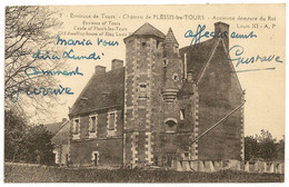 2 - Château De PLESSIS-les-TOURS- Environs De Tours (La Riche) Ancienne Demeure Du Roi Louis XI. Oblitération 1939. - La Riche