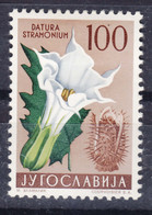 Yugoslavia Republic 1959 Flowers Mi#890 Key Stamp, Mint Hinged - Unused Stamps