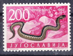 Yugoslavia Republic 1962 Reptiles Snakes Mi#1015 Key Stamp, Mint Never Hinged - Unused Stamps