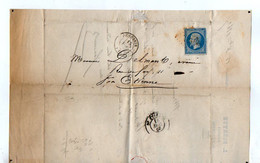 TB 3308 - 1867 - LAC - Lettre De Mr J. FORETTE Huissier à PELUSSIN Pour Mr DELMONT à SAINT - ETIENNE - 1849-1876: Classic Period