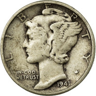 Monnaie, États-Unis, Mercury Dime, Dime, 1941, U.S. Mint, Philadelphie, TB - 1916-1945: Mercury (Mercurio)