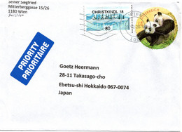 58080 - Oesterreich - 2020 - €1.00 Panda MiF A LpBf WIEN -> Japan - Cartas & Documentos