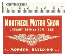 C10-45 CANADA 1926 Montreal Motor Show MHR Car Automobile - Vignettes Locales Et Privées