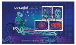New Zealand 2022 New *** Matariki , Pleiades Star Cluster, Astronomy, Space, MS FDC (**) - Lettres & Documents