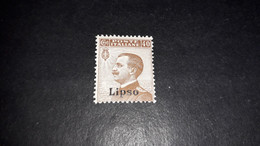 04AL16 POSSEDIMENTI ITALIANI ISOLE EGEO 1912 FRANCOBOLLI D'ITALIA SOPRASTAMPATI LIPSO 40 CENT. "X" - Egée (Lipso)