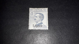 04AL16 POSSEDIMENTI ITALIANI ISOLE EGEO 1912 FRANCOBOLLI D'ITALIA SOPRASTAMPATI LIPSO 25 CENT. "X" - Aegean (Lipso)