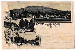 Gruss Aus Riehen Litho + Cachet Linéaire "RIEHEN(BAHNHOF)"Circulée26/V/1900 - Riehen